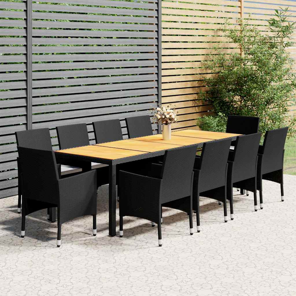 vidaXL 11-delige Tuinset poly rattan grijs