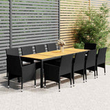 vidaXL 11-delige Tuinset poly rattan grijs