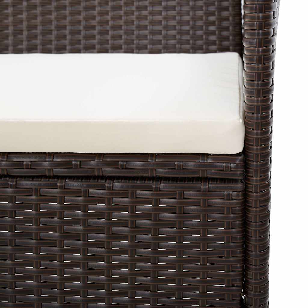 vidaXL 2-Piece Lounge Set with Cushion Poly Rattan Brown