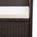 vidaXL 2-Piece Lounge Set with Cushion Poly Rattan Brown