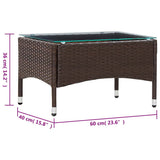 vidaXL 2-Piece Lounge Set with Cushion Poly Rattan Brown