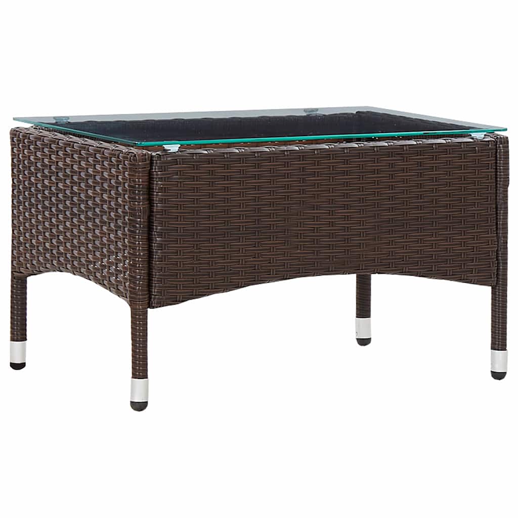 vidaXL 2-Piece Lounge Set with Cushion Poly Rattan Brown