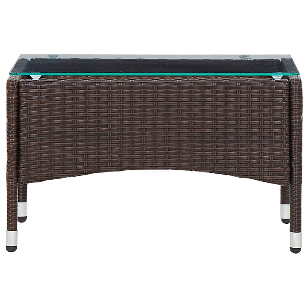 vidaXL 2-Piece Lounge Set with Cushion Poly Rattan Brown