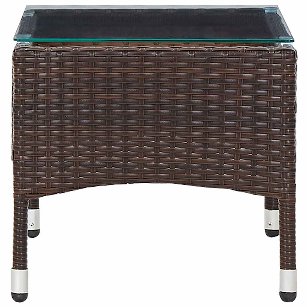 vidaXL 2-Piece Lounge Set with Cushion Poly Rattan Brown
