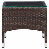 vidaXL 2-Piece Lounge Set with Cushion Poly Rattan Brown