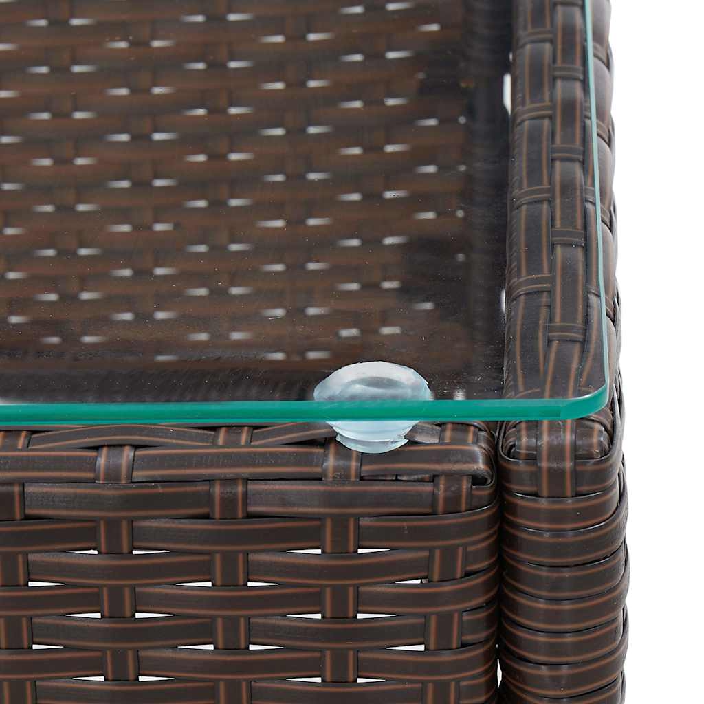 vidaXL 2-Piece Lounge Set with Cushion Poly Rattan Brown