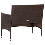 vidaXL 2-Piece Lounge Set with Cushion Poly Rattan Brown