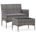 vidaXL 2-Piece Lounge Set with Cushion Poly Rattan Brown