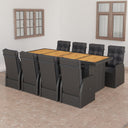 vidaXL 9-piece Garden Lounge Set with Cushions Poly Rattan Grey