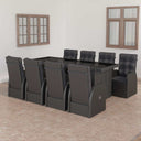 vidaXL 9-piece Garden Lounge Set with Cushions Poly Rattan Grey