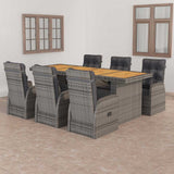 vidaXL 9-piece Garden Lounge Set with Cushions Poly Rattan Grey