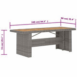 vidaXL 9-piece Garden Lounge Set with Cushions Poly Rattan Grey