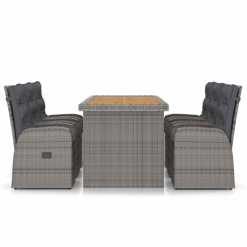 vidaXL 9-piece Garden Lounge Set with Cushions Poly Rattan Grey