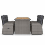 vidaXL 9-piece Garden Lounge Set with Cushions Poly Rattan Grey