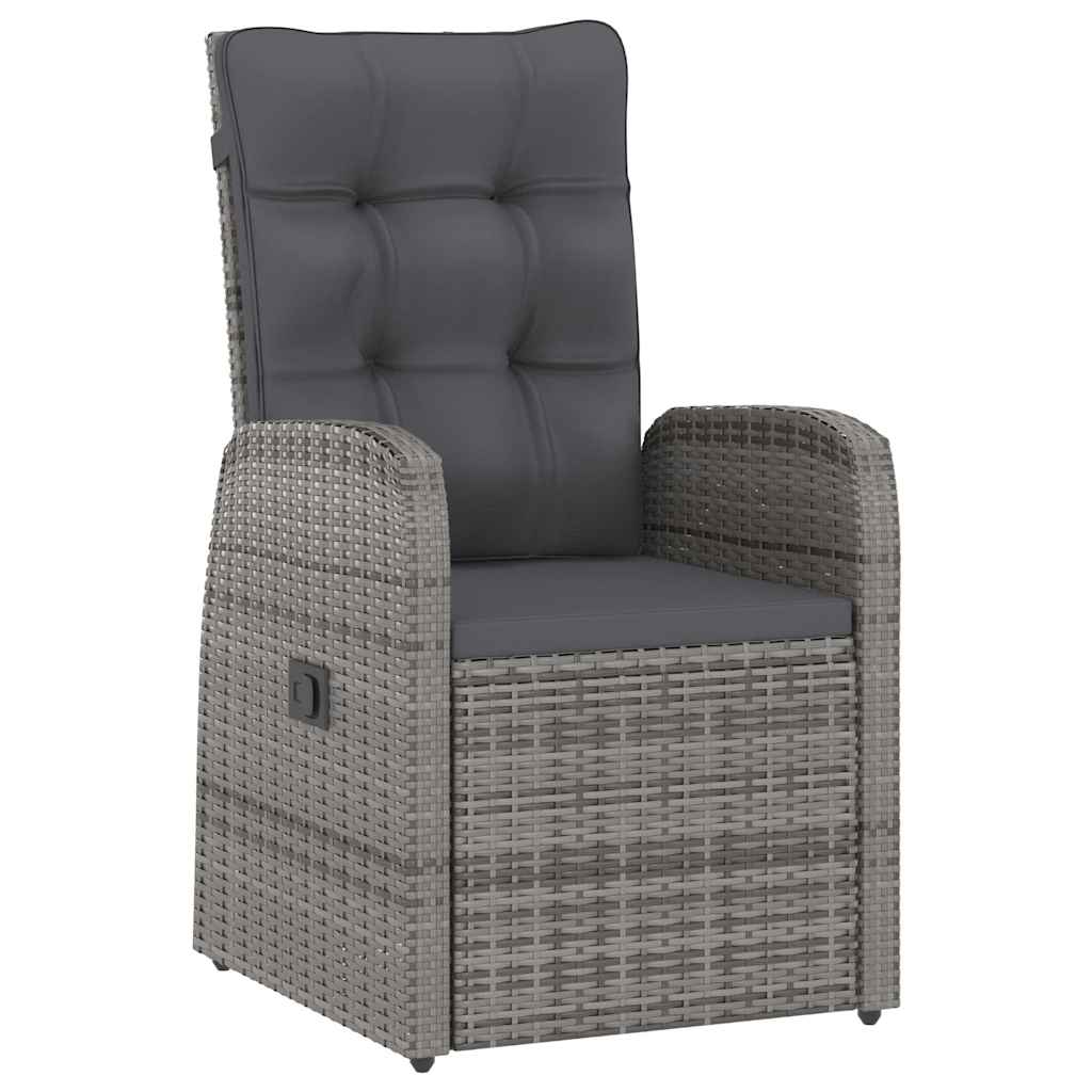 vidaXL 9-piece Garden Lounge Set with Cushions Poly Rattan Grey