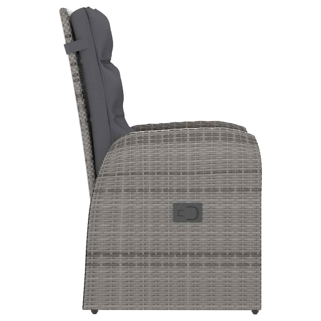 vidaXL 9-piece Garden Lounge Set with Cushions Poly Rattan Grey