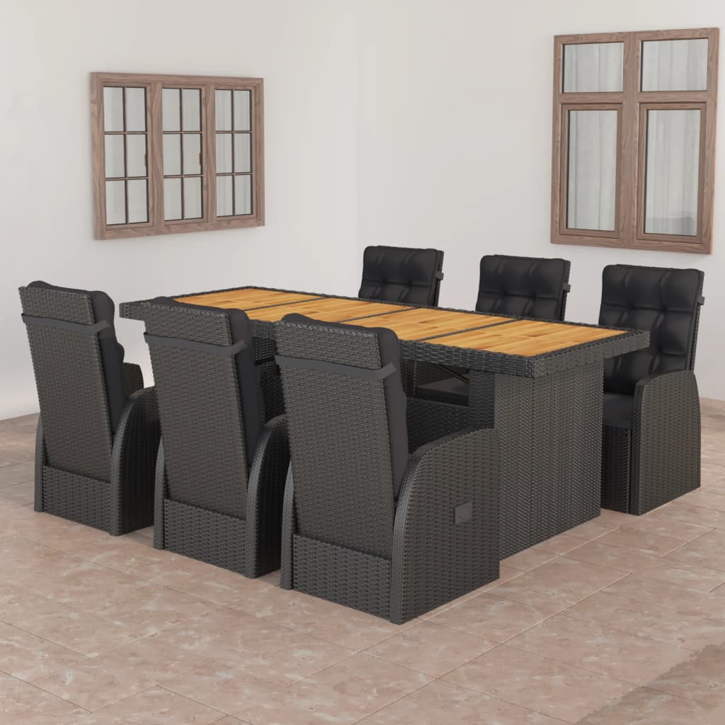 vidaXL 9-piece Garden Lounge Set with Cushions Poly Rattan Grey