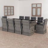 vidaXL 9-piece Garden Lounge Set with Cushions Poly Rattan Grey
