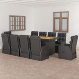 vidaXL 9-piece Garden Lounge Set with Cushions Poly Rattan Grey