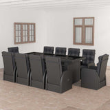 vidaXL 9-piece Garden Lounge Set with Cushions Poly Rattan Grey