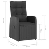 vidaXL 5-Piece Garden Lounge Set with Cushions Poly Rattan Black