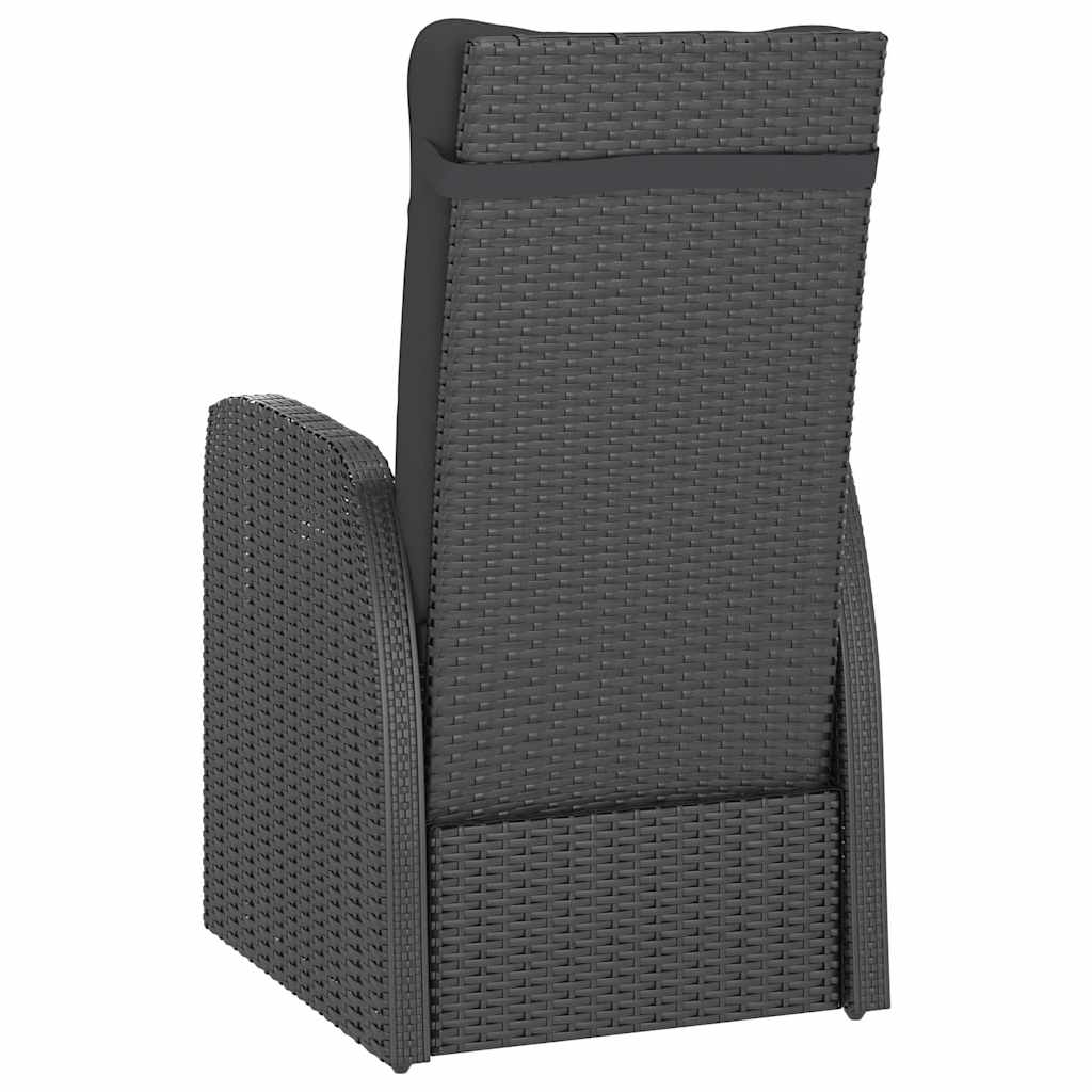 vidaXL 5-Piece Garden Lounge Set with Cushions Poly Rattan Black