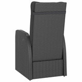 vidaXL 5-Piece Garden Lounge Set with Cushions Poly Rattan Black