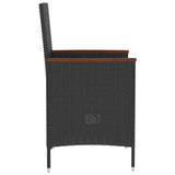 vidaXL 5-delige Tuinset met kussens poly rattan zwart