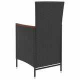 vidaXL 5-delige Tuinset met kussens poly rattan zwart