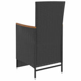 vidaXL 5-delige Tuinset met kussens poly rattan zwart