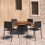 vidaXL 5-piece Garden Dining Set Poly Rattan Black
