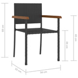 vidaXL 5-piece Garden Dining Set Poly Rattan Black
