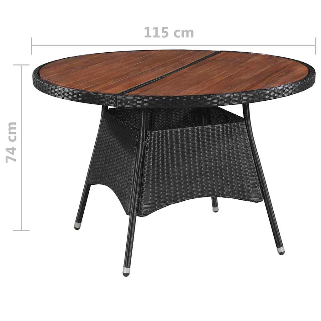 vidaXL 5-piece Garden Dining Set Poly Rattan Black