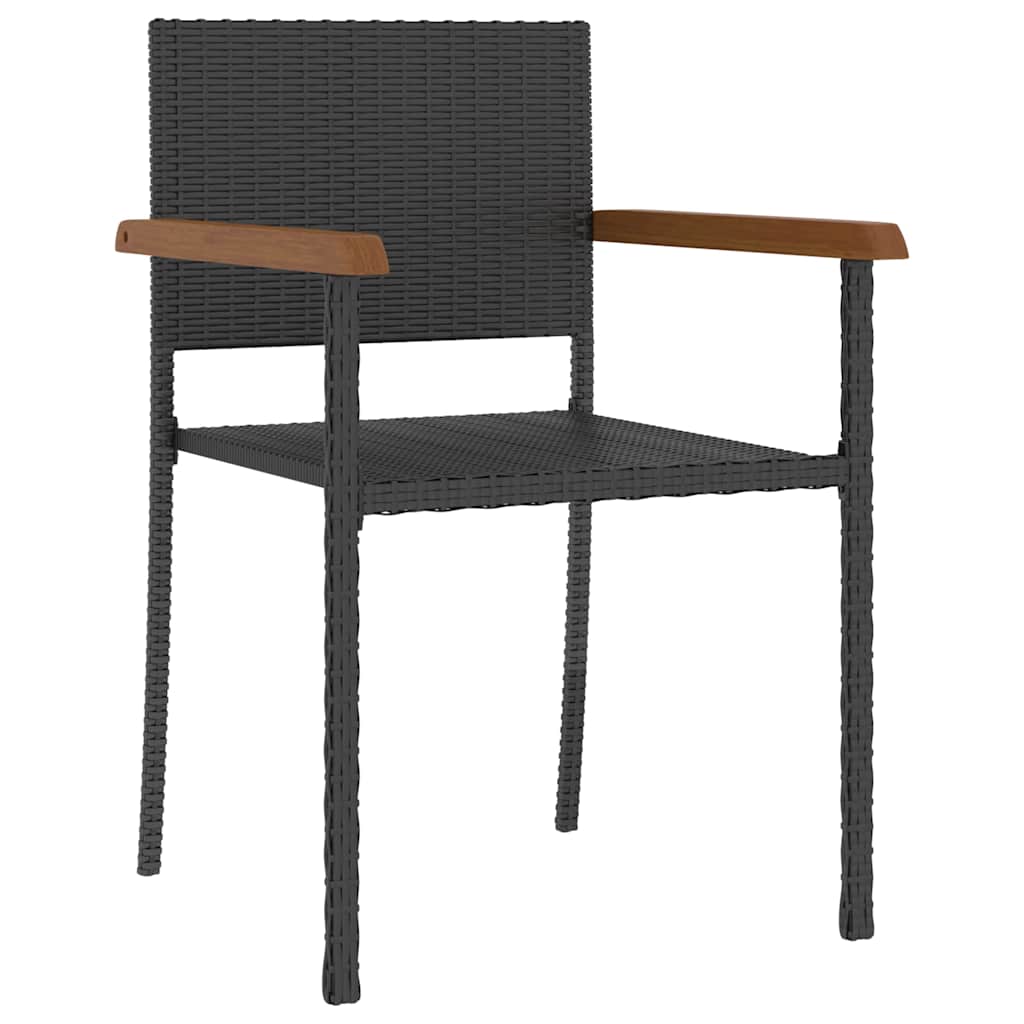 vidaXL 5-piece Garden Dining Set Poly Rattan Black
