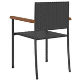 vidaXL 5-piece Garden Dining Set Poly Rattan Black