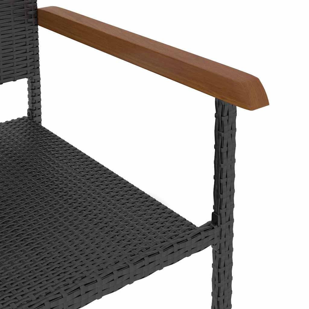vidaXL 5-piece Garden Dining Set Poly Rattan Black