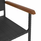 vidaXL 5-piece Garden Dining Set Poly Rattan Black