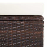 vidaXL 3-delige Loungeset met kussens poly rattan zwart
