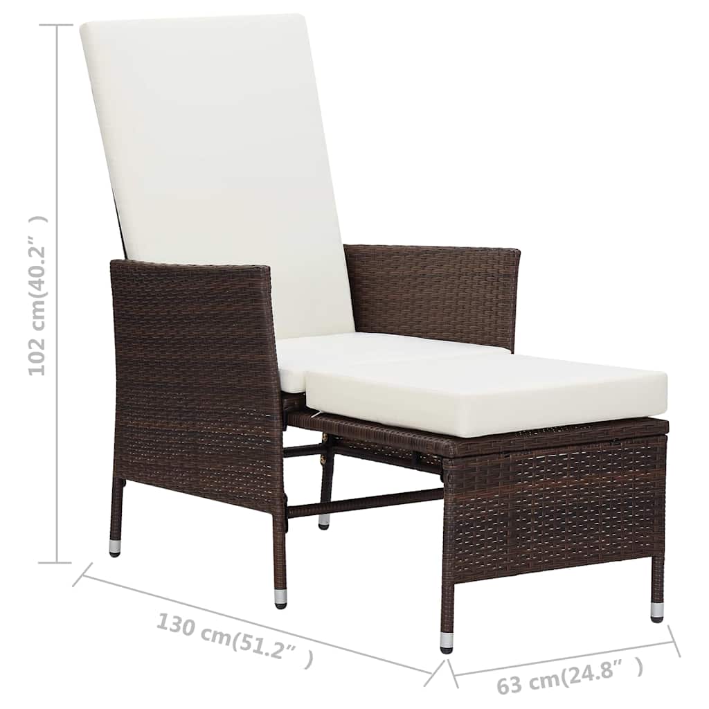 vidaXL 3-delige Loungeset met kussens poly rattan zwart
