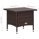 vidaXL 3-delige Loungeset met kussens poly rattan zwart