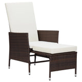 vidaXL 3-delige Loungeset met kussens poly rattan zwart