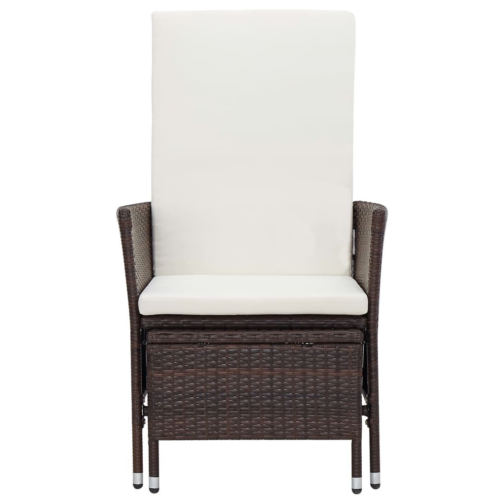 vidaXL 3-delige Loungeset met kussens poly rattan zwart