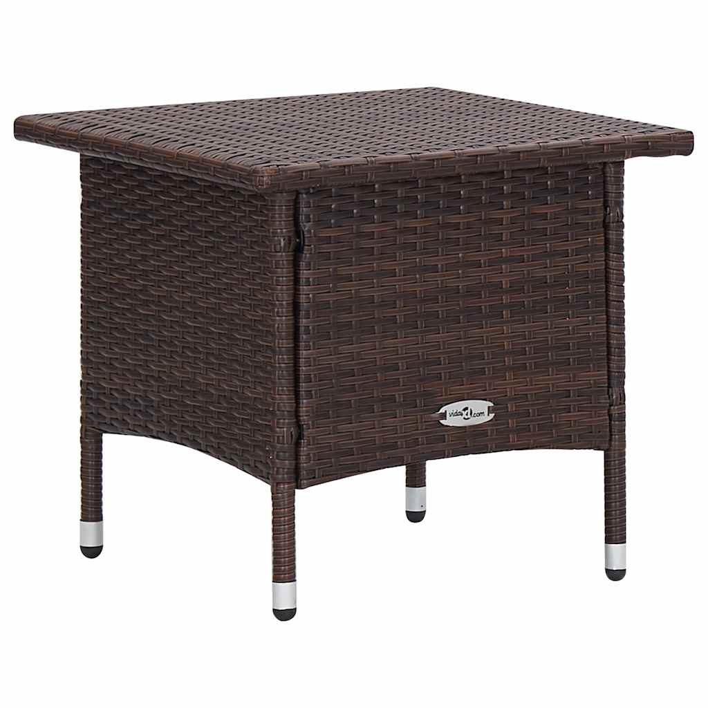 vidaXL 3-delige Loungeset met kussens poly rattan zwart