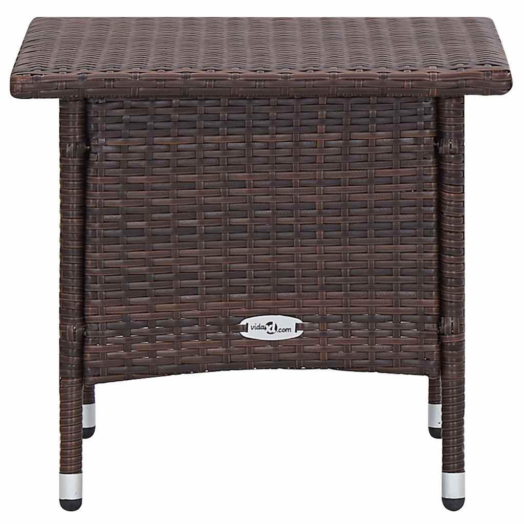 vidaXL 3-delige Loungeset met kussens poly rattan zwart