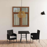 vidaXL 3-Piece Garden Lounge Set Poly Rattan Black