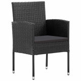 vidaXL 3-Piece Garden Lounge Set Poly Rattan Black