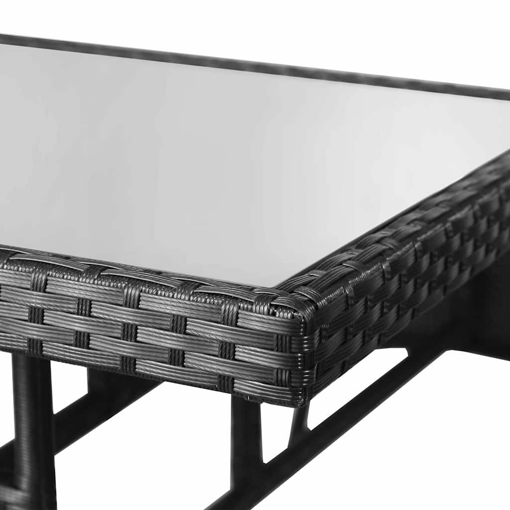 vidaXL 3-Piece Garden Lounge Set Poly Rattan Black
