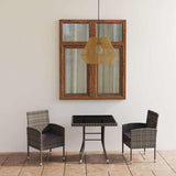 vidaXL 3-Piece Garden Lounge Set Poly Rattan Black