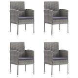 vidaXL 5-piece Garden Dining Set Poly Rattan Black