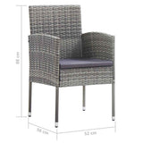 vidaXL 5-piece Garden Dining Set Poly Rattan Black